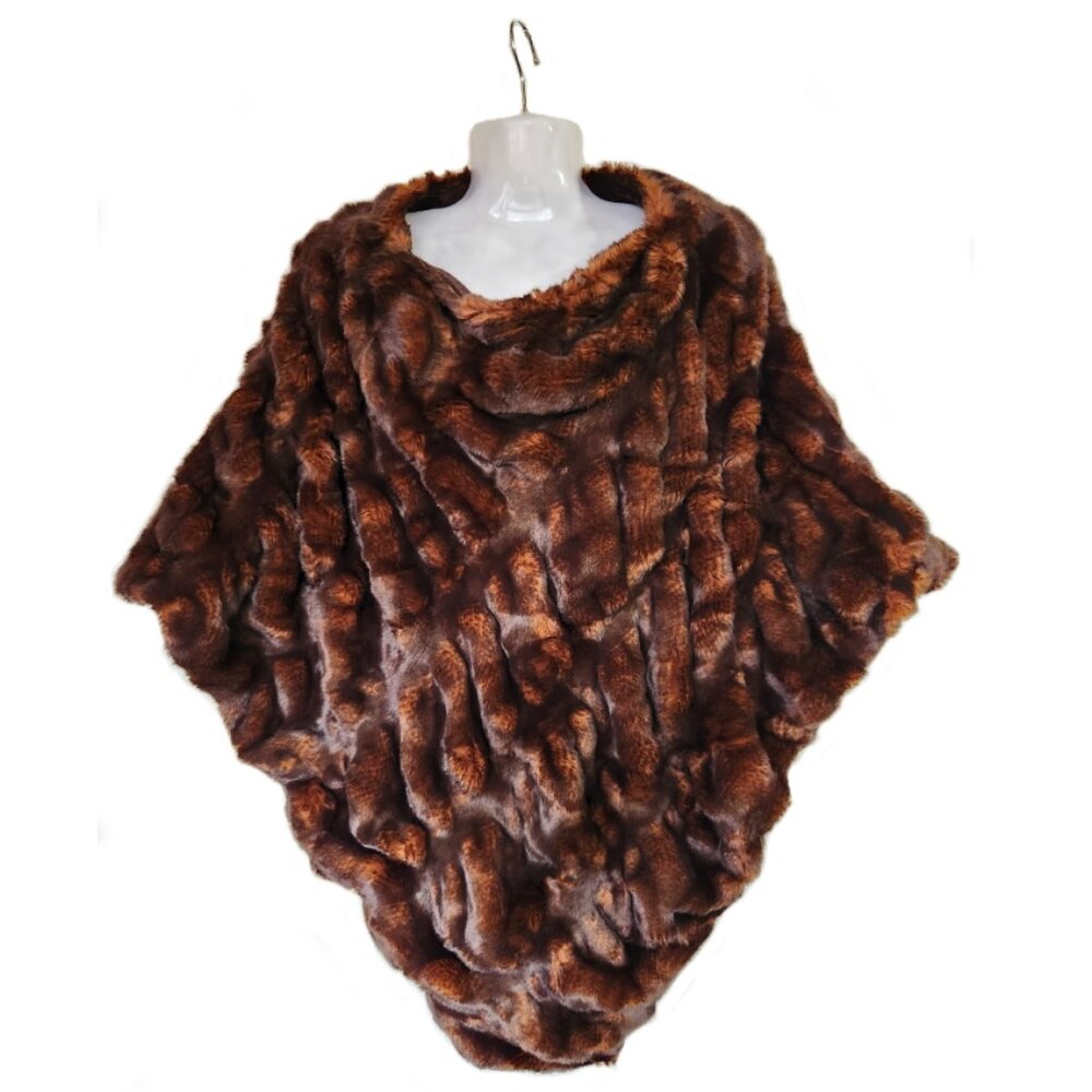 NWT Donna Salyer's Fabulous Faux Fur Poncho O/S